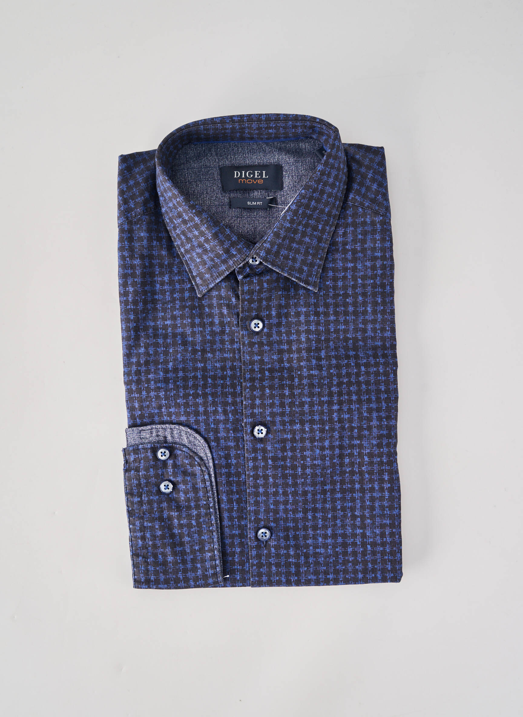 Chemise manches longues imprimé fantaisie bleu DIGEL homme