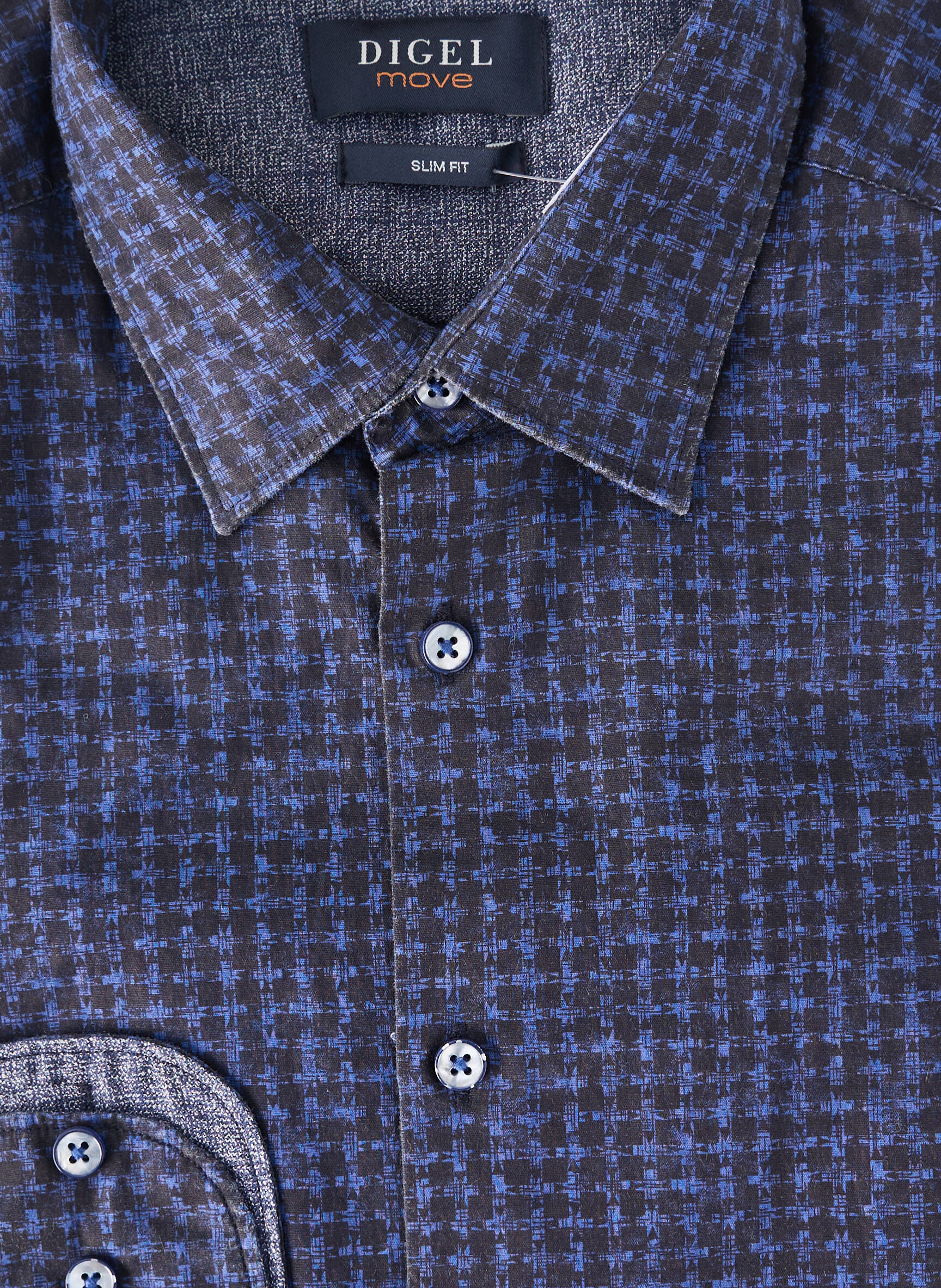 Chemise manches longues imprimé fantaisie bleu DIGEL homme