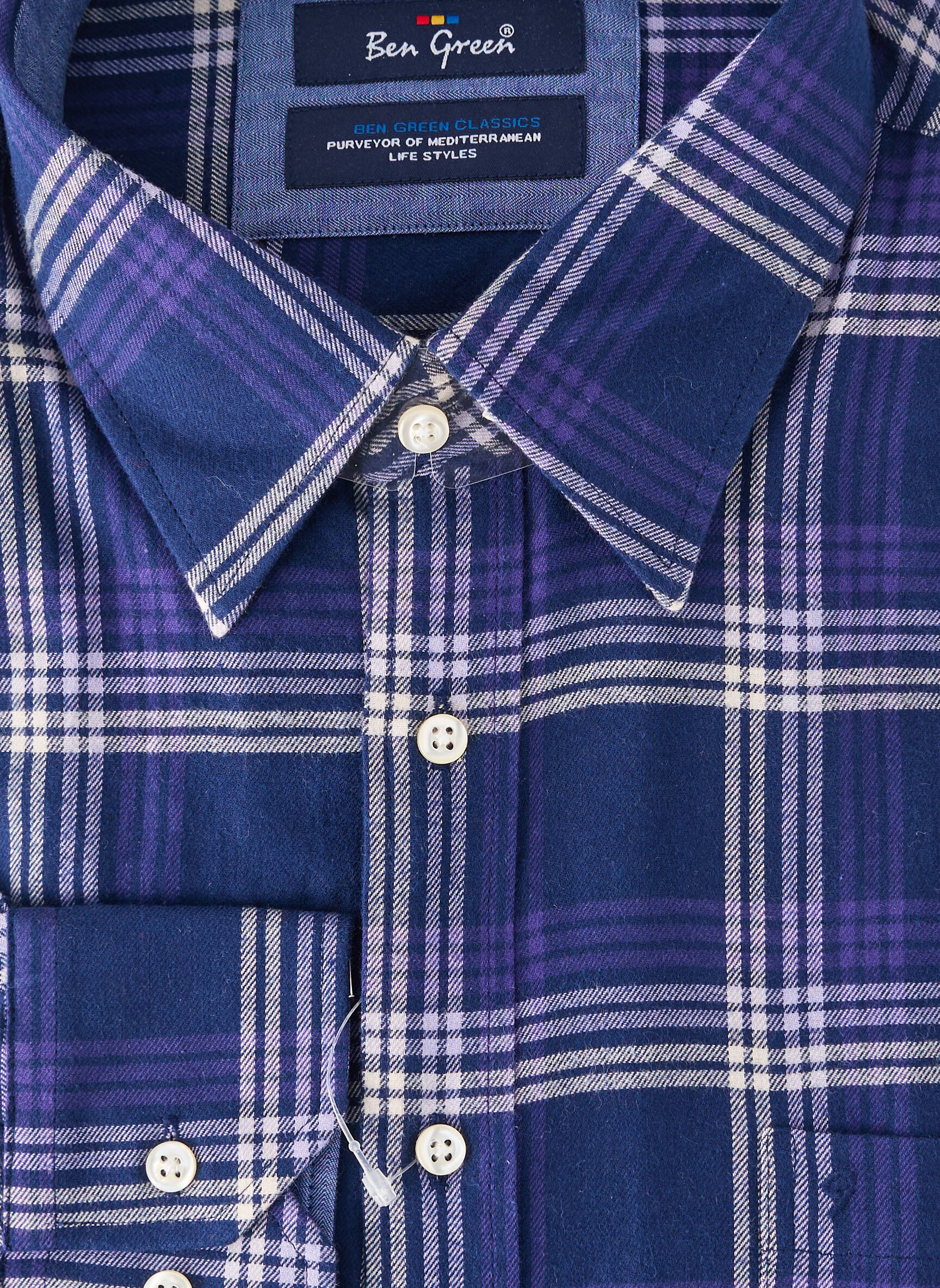 Chemise manches longues coupe droite bleu BEN GREEN homme