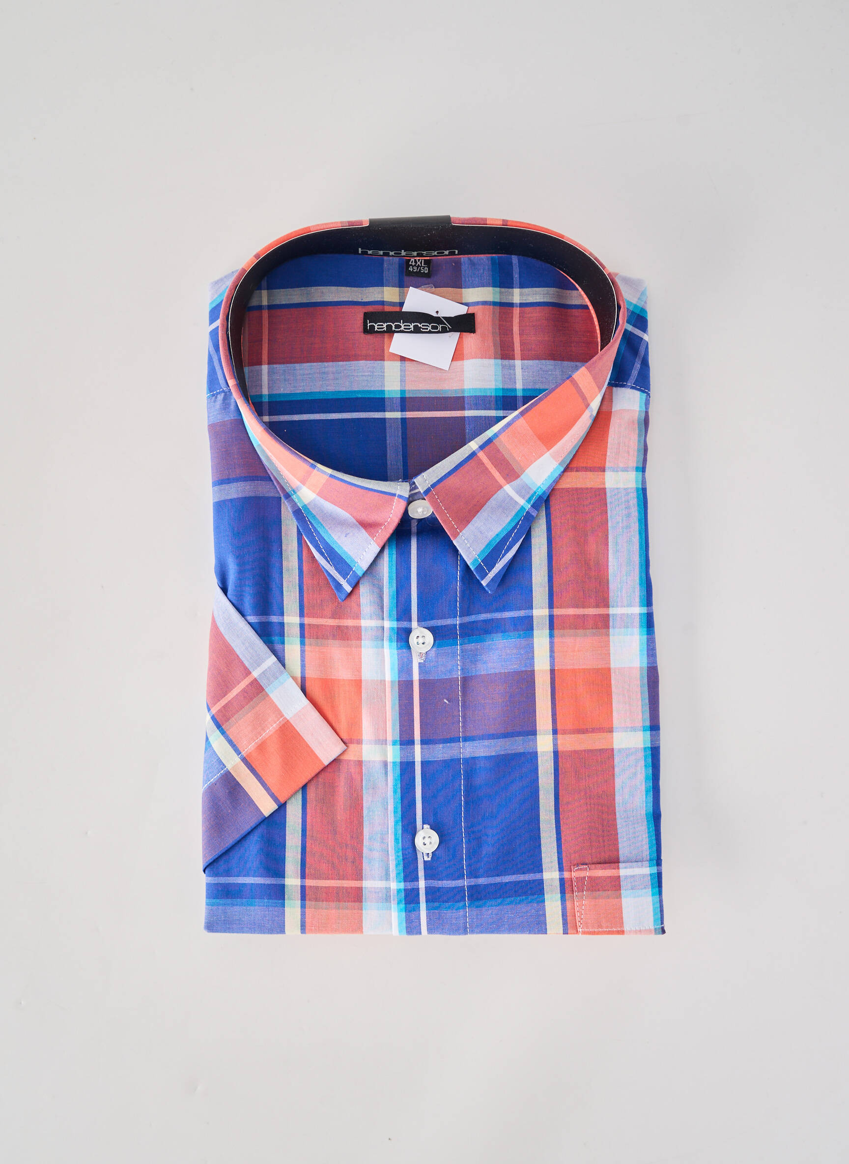 Chemise manches courtes imprimé carreaux bleu HENDERSON homme