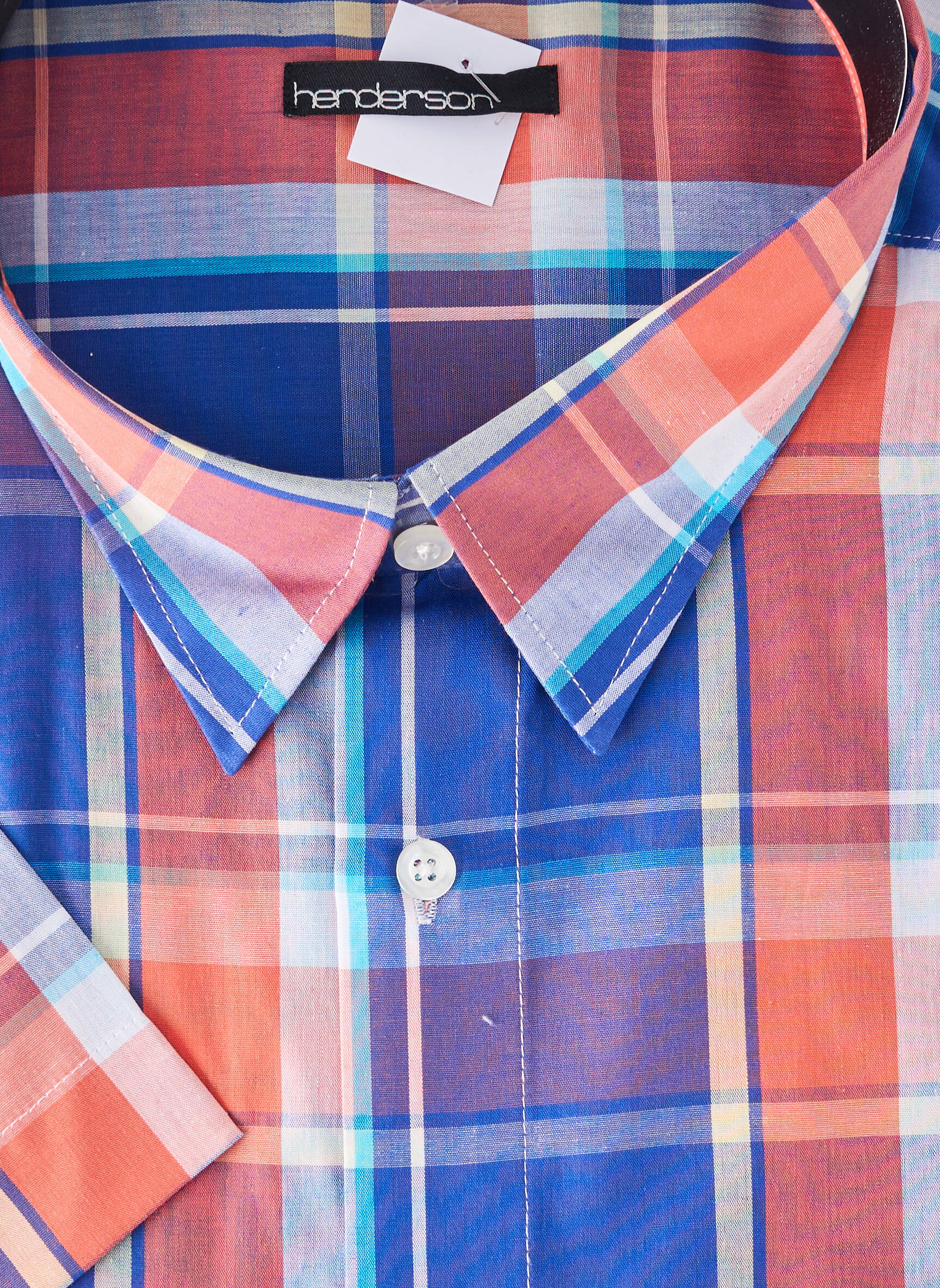 Chemise manches courtes imprimé carreaux bleu HENDERSON homme