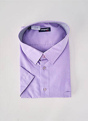 Chemise manches courtes poches violet IMPACT homme