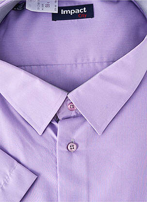 Chemise manches courtes poches violet IMPACT homme