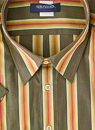 Chemise manches longues poches vert SEIDENSTICKER homme
