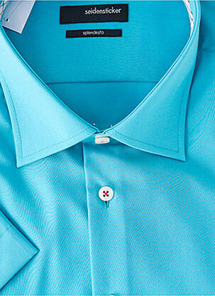 Chemise manches longues poches bleu SEIDENSTICKER homme