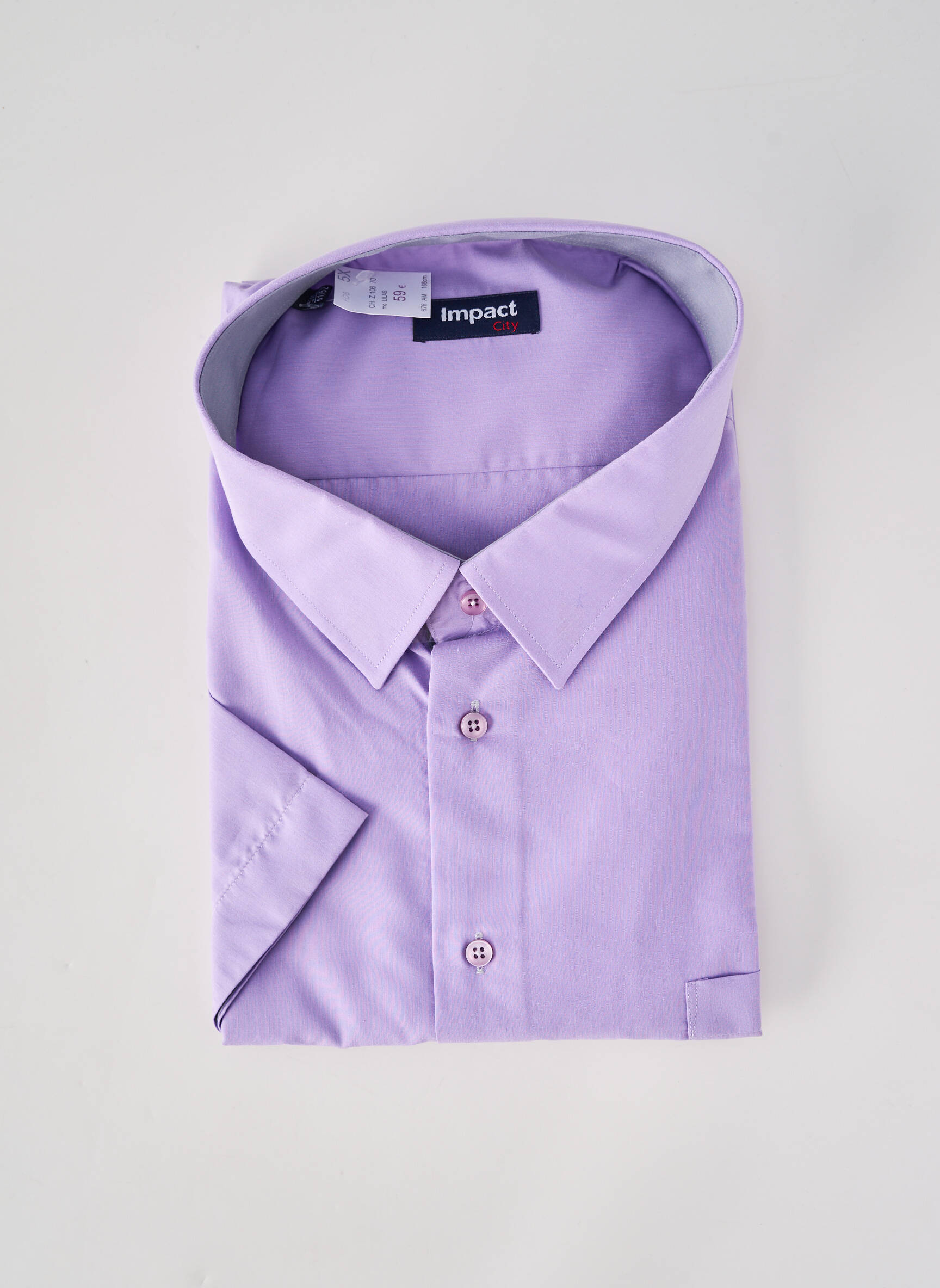 Chemise manches courtes poches violet IMPACT homme