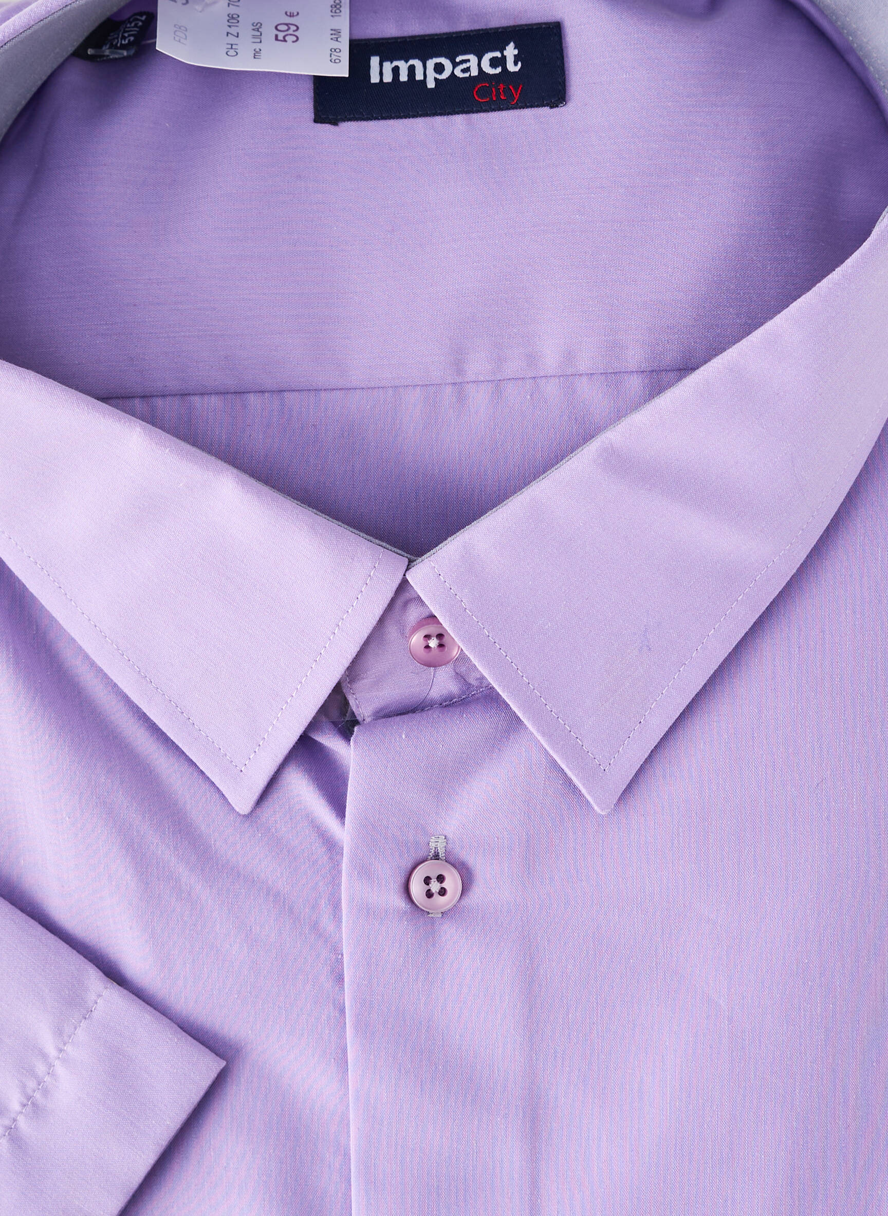 Chemise manches courtes poches violet IMPACT homme