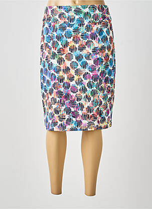 Jupe mi-longue stretch bleu GUY DUBOUIS femme