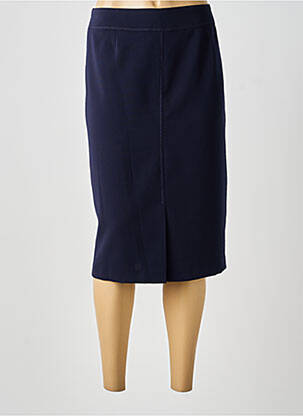 Jupe mi-longue taille à pinces bleu GUY DUBOUIS femme