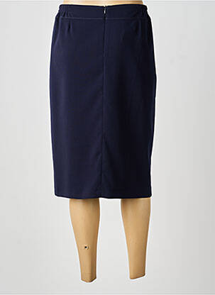 Jupe mi-longue taille à pinces bleu GUY DUBOUIS femme