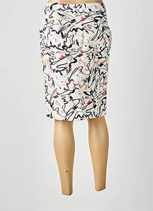 Jupe mi-longue stretch blanc GUY DUBOUIS femme