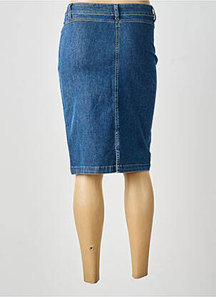 Jupe mi-longue stretch bleu GUY DUBOUIS femme