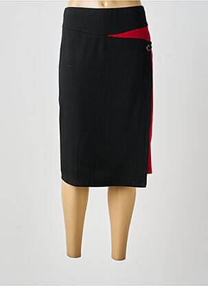 Jupe mi-longue stretch noir GUY DUBOUIS femme
