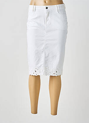 Jupe mi-longue coupe droite blanc MERI & ESCA femme