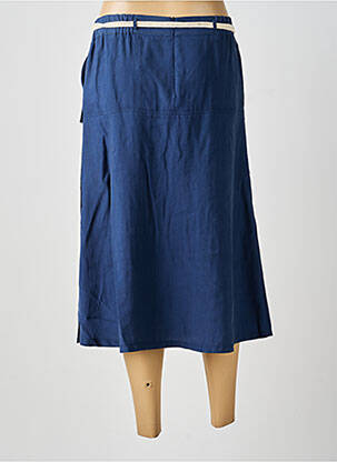 Jupe mi-longue taille normale bleu GUY DUBOUIS femme