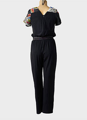 Combi-pantalon tissage popeline manches courtes noir MERI & ESCA femme