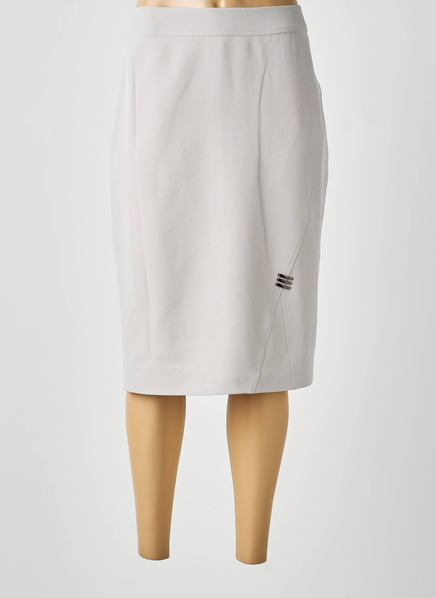 Jupe mi-longue taille normale gris GUY DUBOUIS femme