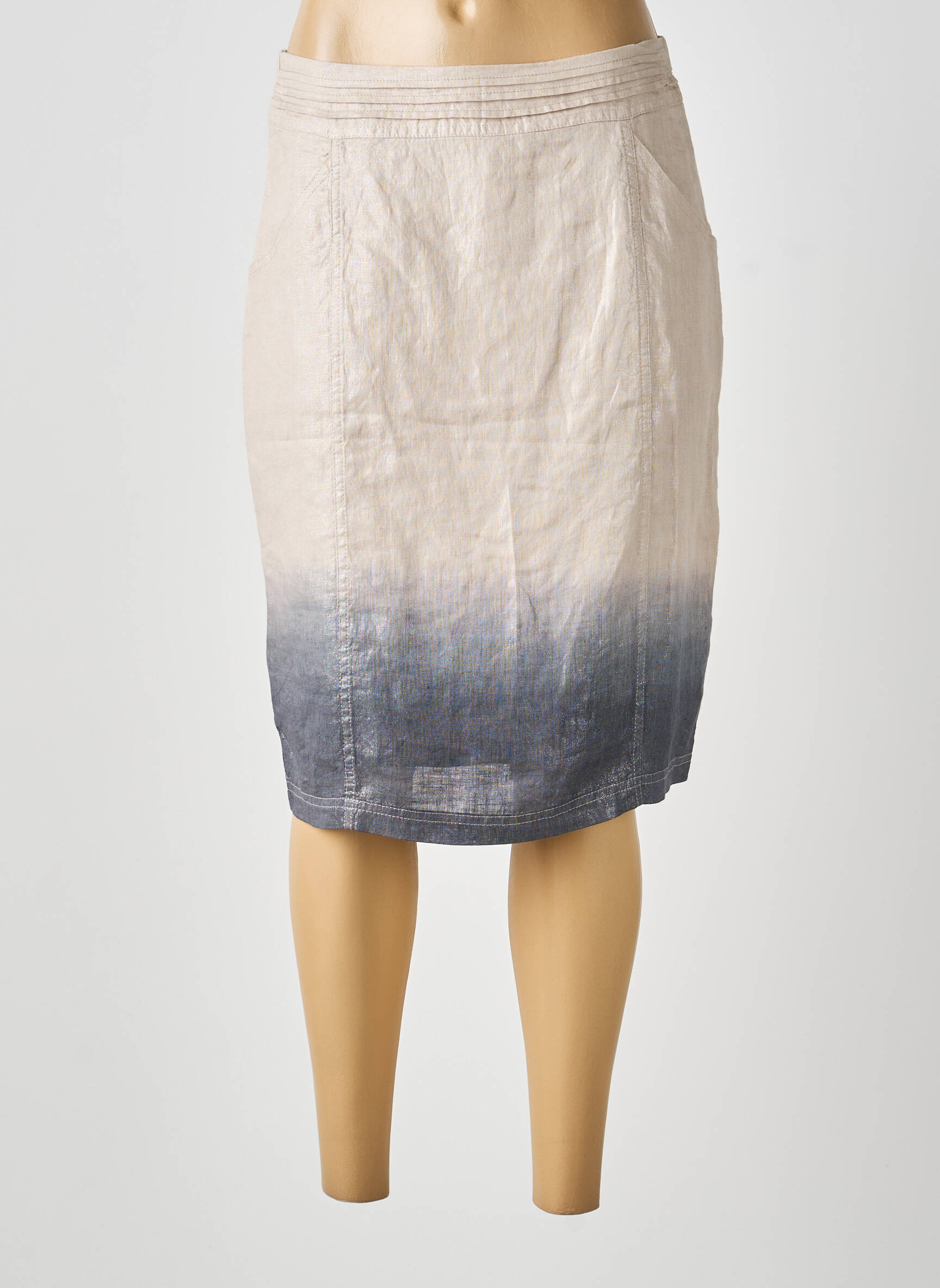 Jupe mi-longue taille normale beige MERI & ESCA femme