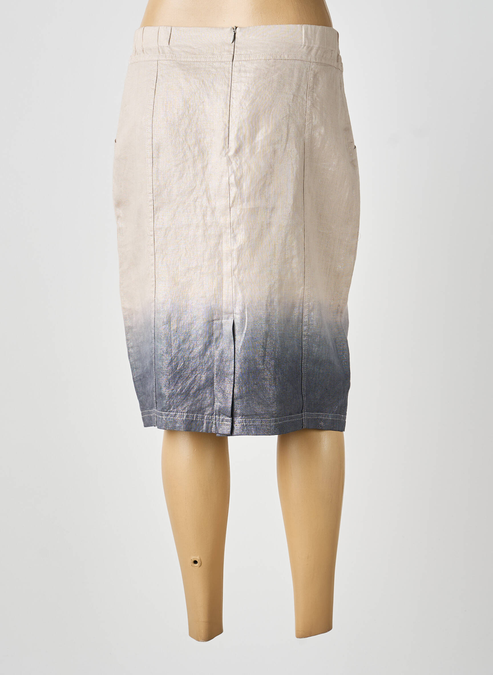 Jupe mi-longue taille normale beige MERI & ESCA femme