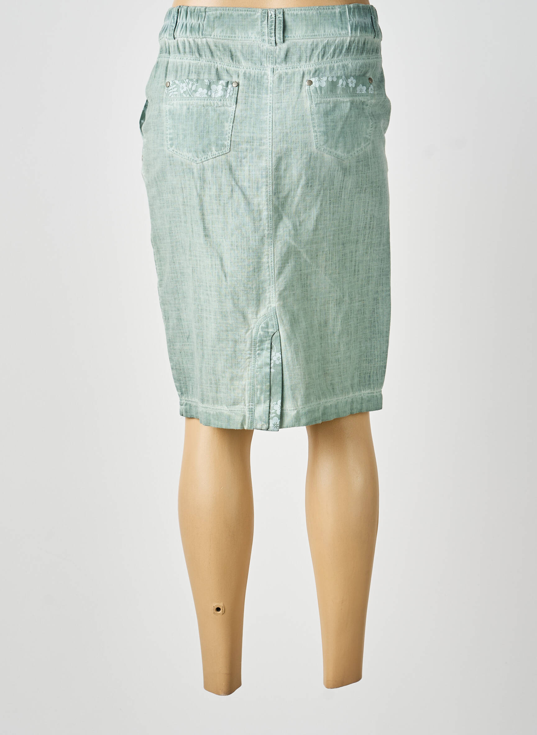 Jupe mi-longue taille normale vert MERI & ESCA femme