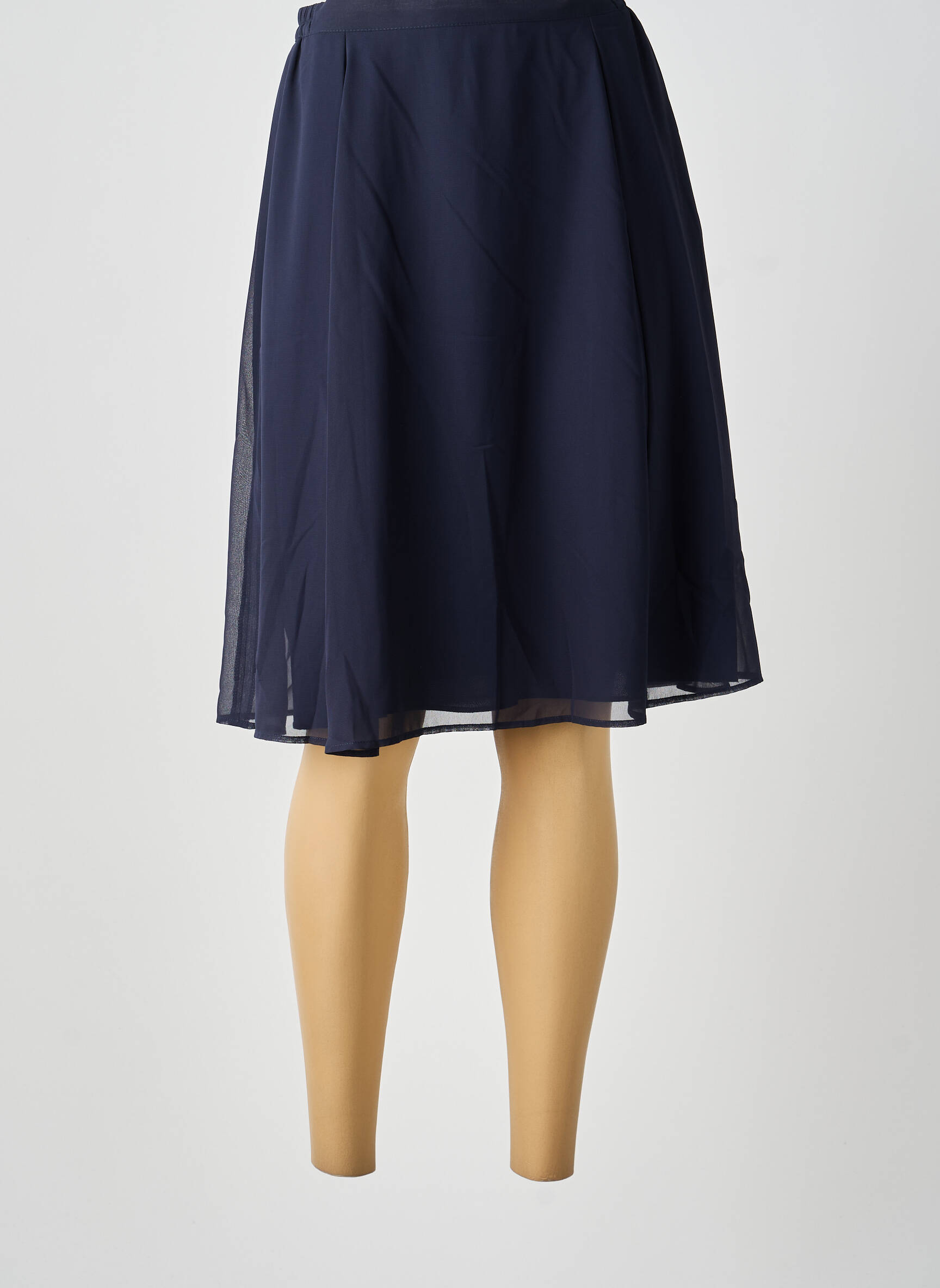 Jupe mi-longue taille normale bleu GUY DUBOUIS femme