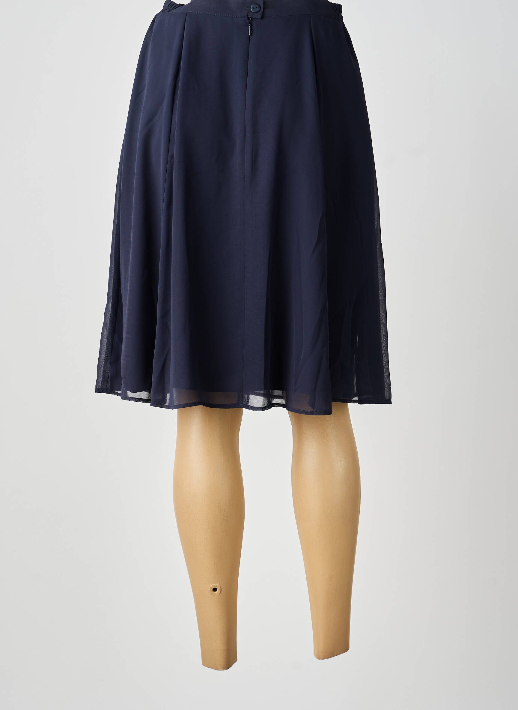 Jupe mi-longue taille normale bleu GUY DUBOUIS femme