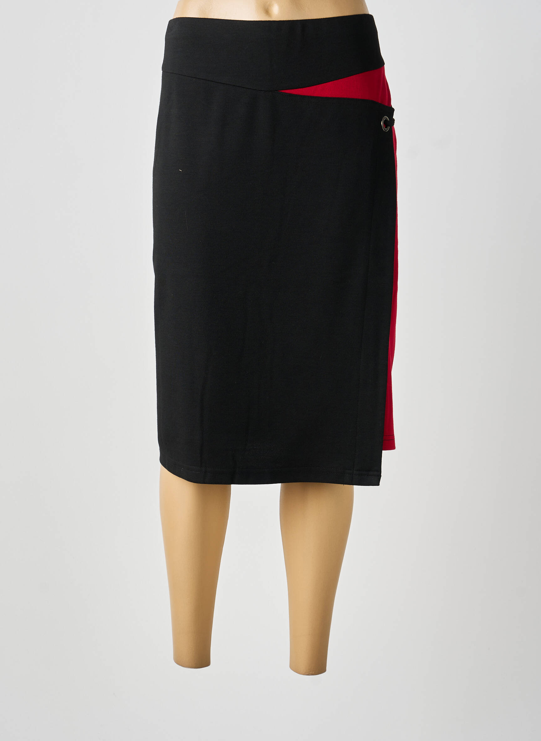 Jupe mi-longue stretch noir GUY DUBOUIS femme