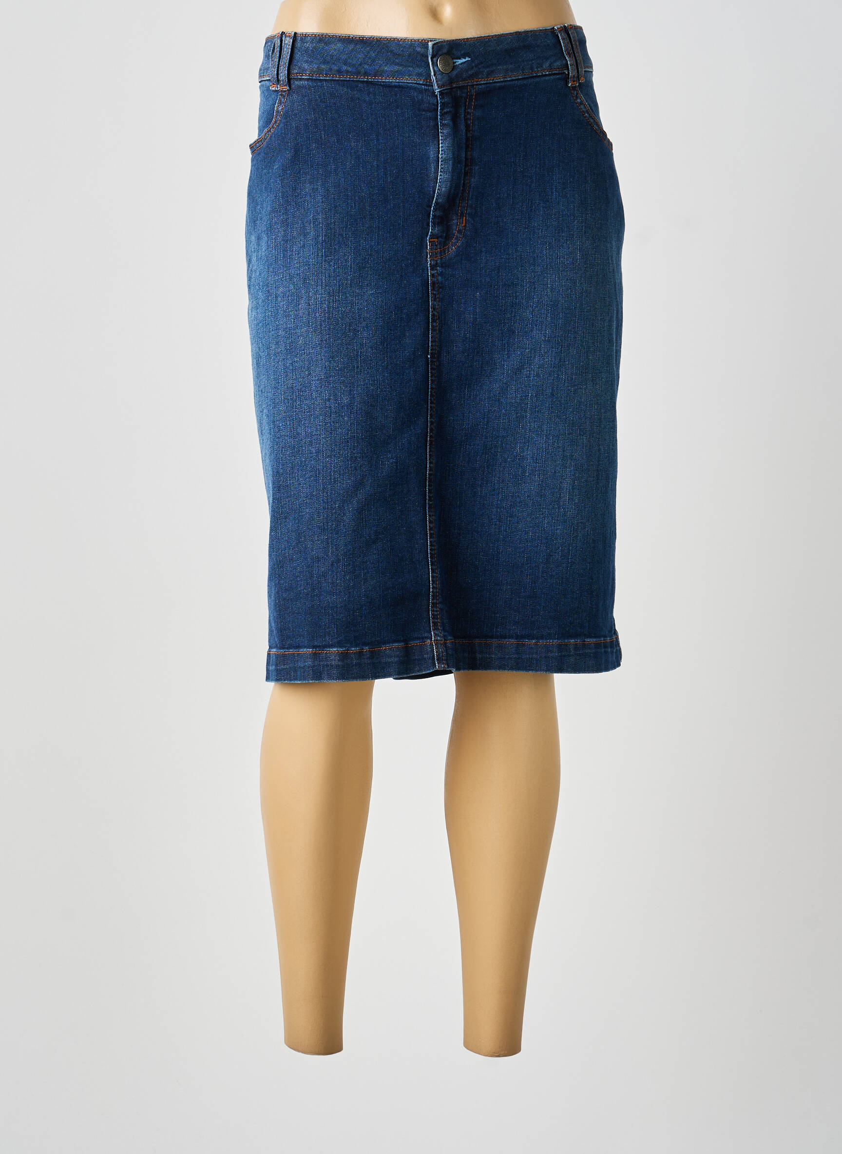 Jupe mi-longue taille normale bleu MERI & ESCA femme