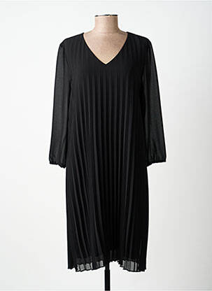 Robe mi-longue coupe fluide manches 3/4 noir STREET ONE femme