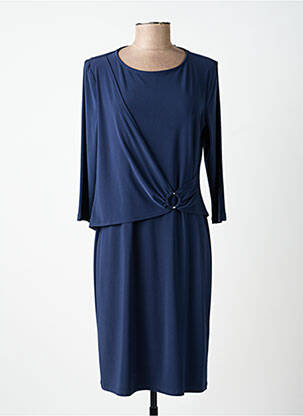 Robe mi-longue manches 3/4 manches 3/4 bleu FRANK WALDER femme