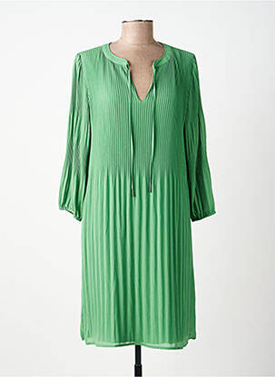 Robe mi-longue coupe fluide manches longues vert STREET ONE femme