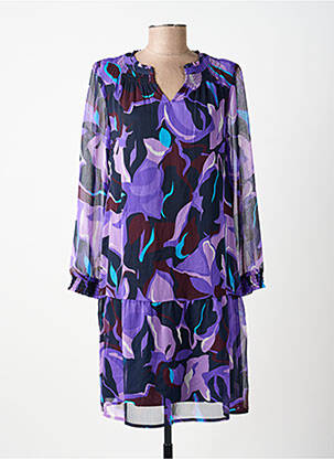Robe mi-longue coupe fluide manches longues violet STREET ONE femme