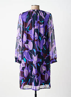 Robe mi-longue coupe fluide manches longues violet STREET ONE femme