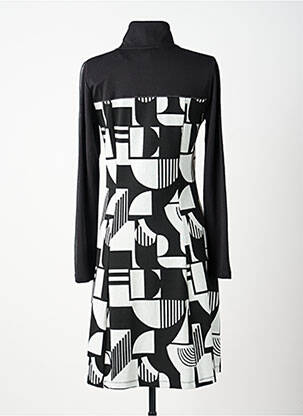 Robe mi-longue manches longues manches longues noir DOLCEZZA femme