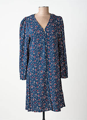 Robe mi-longue imprimé fleurs manches longues bleu ÉTYMOLOGIE femme