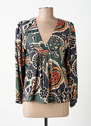 Blouse tissage popeline manches longues gris LOLA ESPELETA femme