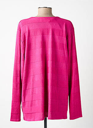 Gilet manches longues col rond rose GRIFFON femme