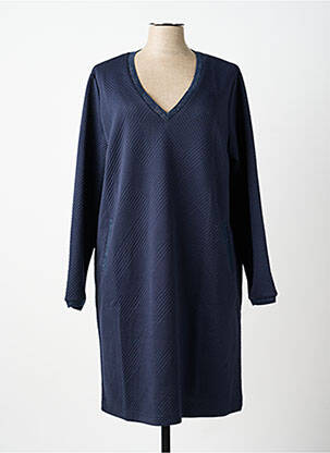 Robe mi-longue manches longues manches longues bleu ÉTYMOLOGIE femme