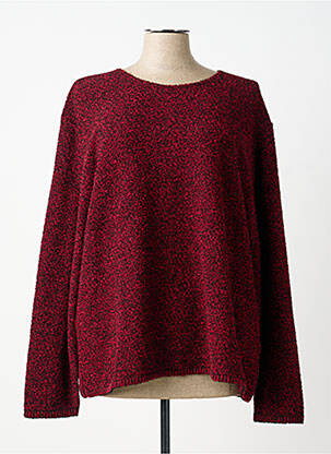 Pull tissage chiné manches longues rouge GRIFFON femme