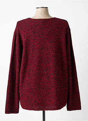 Pull tissage chiné manches longues rouge GRIFFON femme