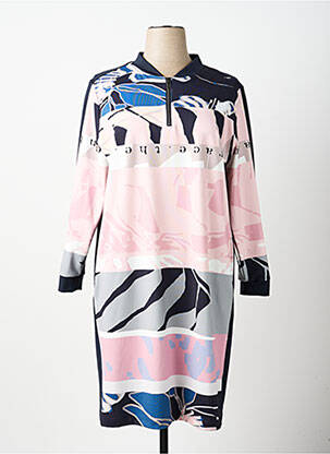 Robe mi-longue imprimé fantaisie manches longues rose TUZZI femme