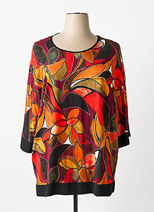 Blouse imprimé fleurs manches 3/4 orange GREGORY PAT femme