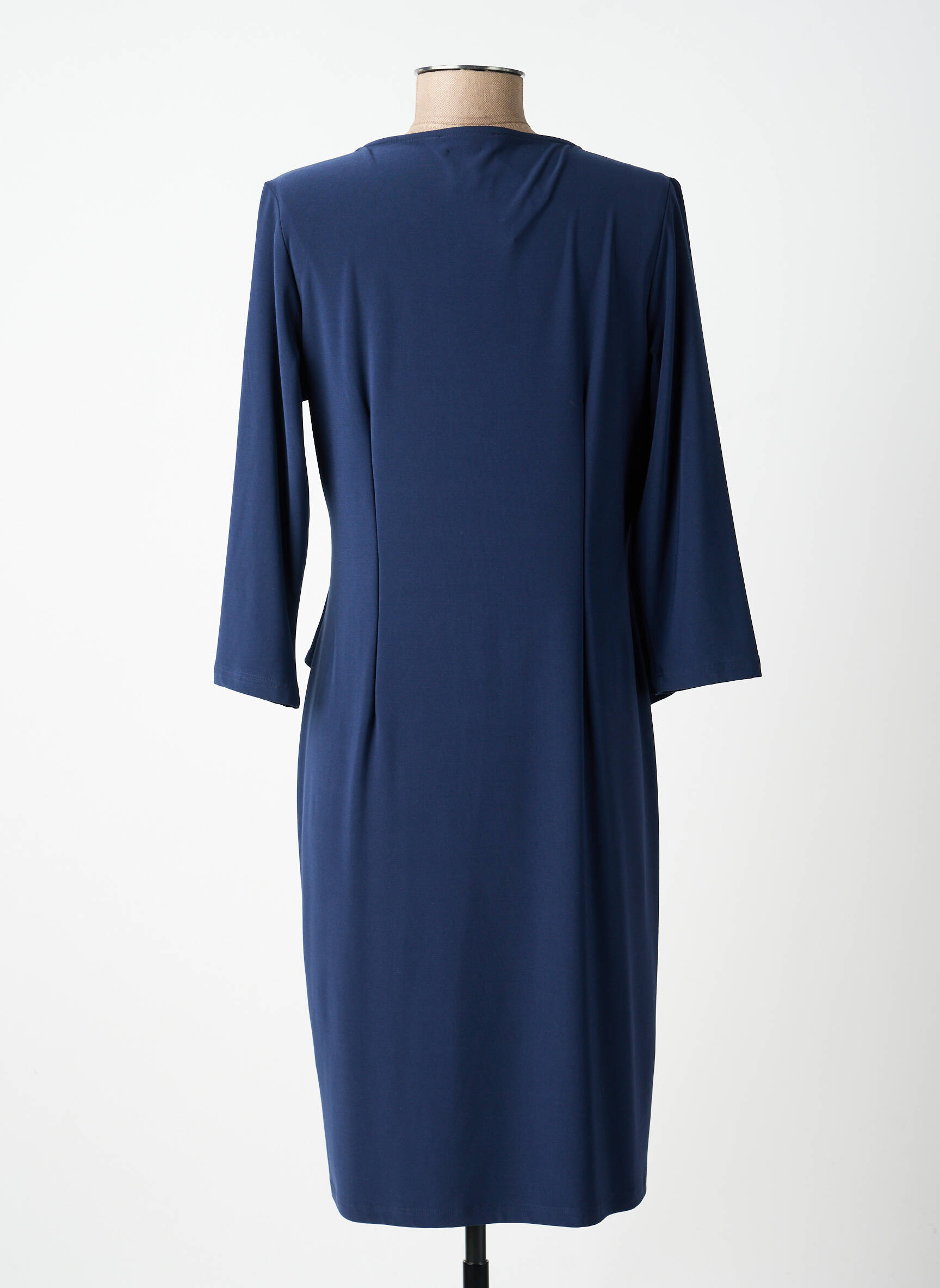 Robe mi-longue manches 3/4 manches 3/4 bleu FRANK WALDER femme