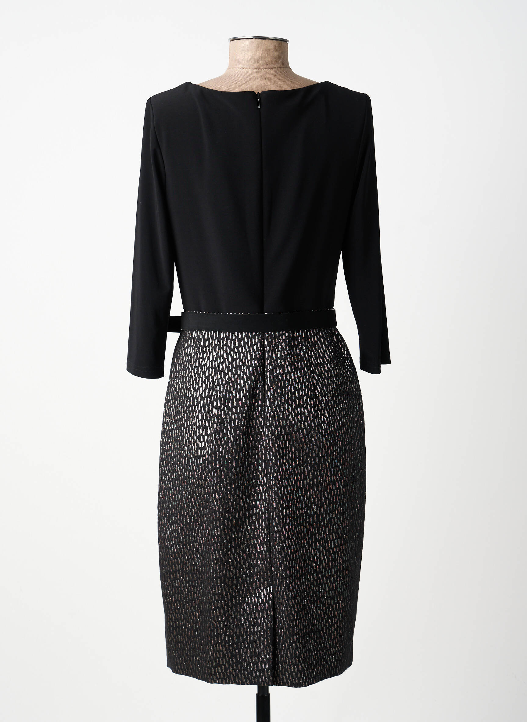 Robe mi-longue manches 3/4 manches 3/4 noir JOSEPH RIBKOFF femme