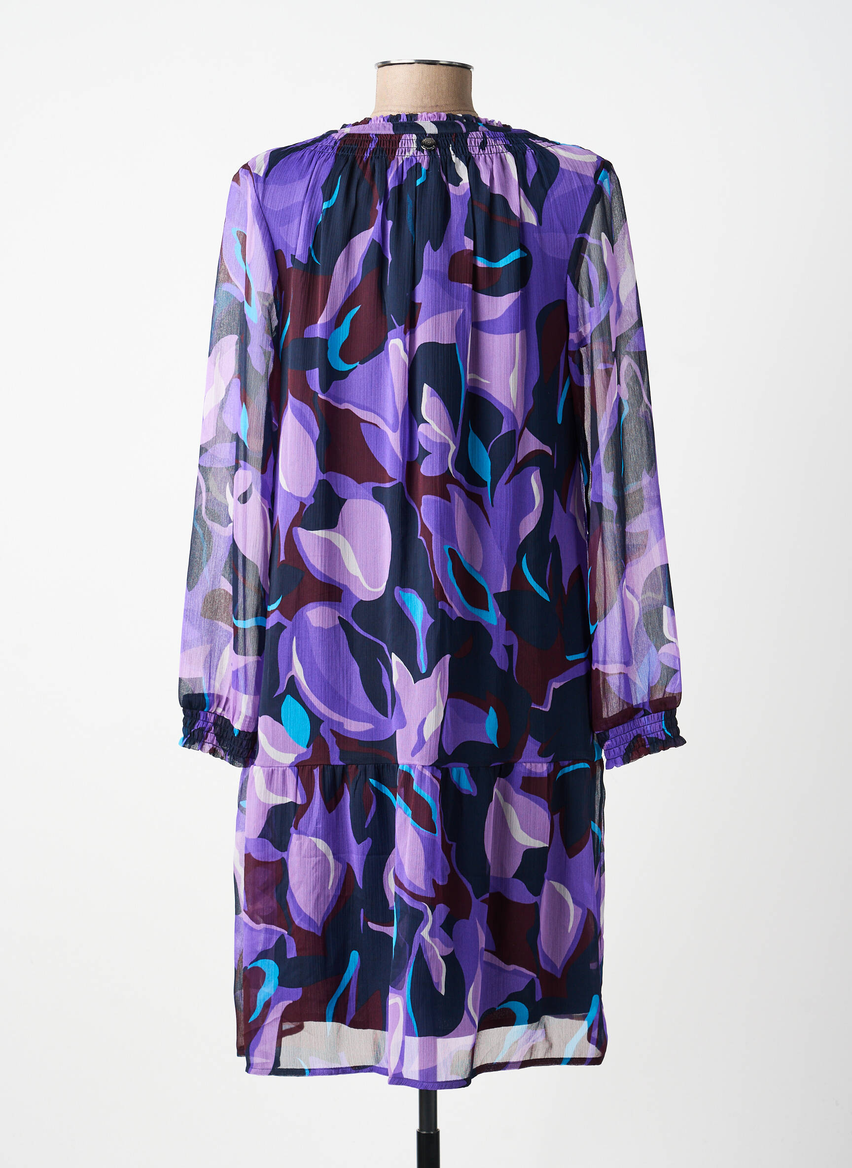 Robe mi-longue coupe fluide manches longues violet STREET ONE femme