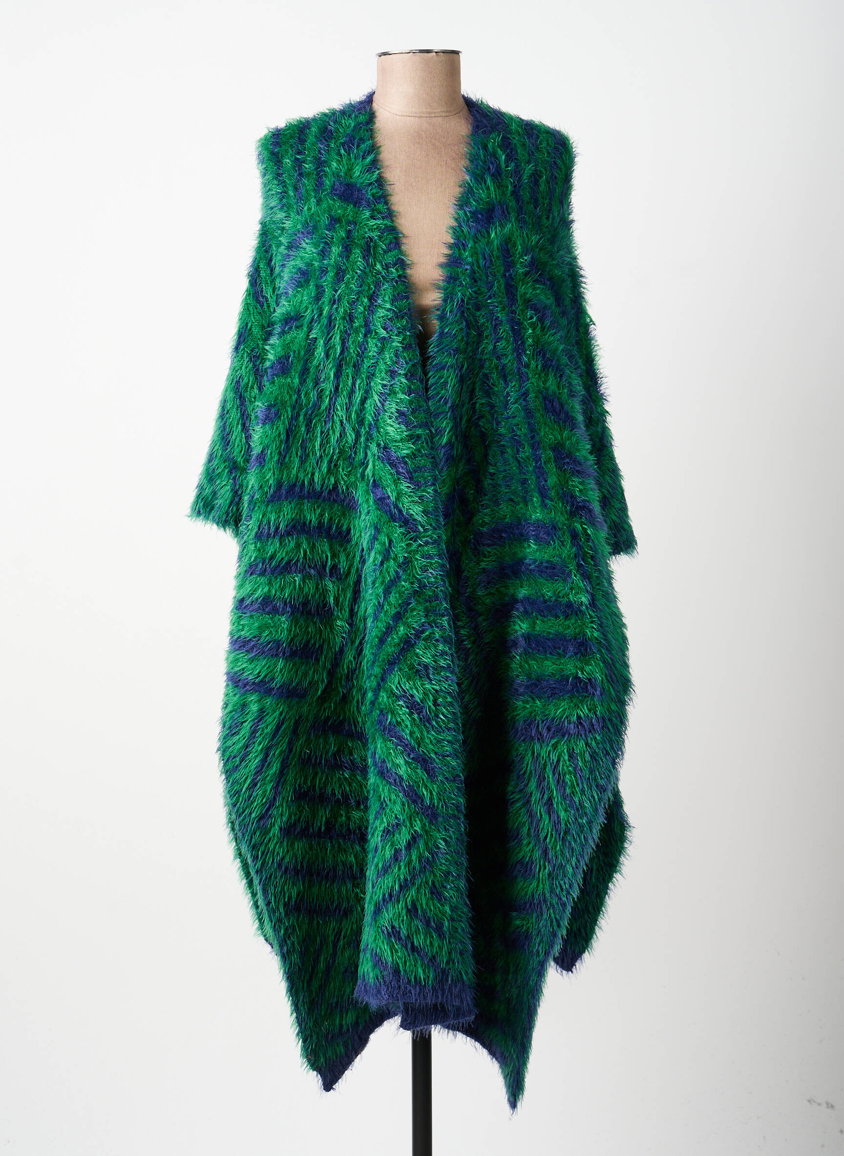 Poncho col v vert MARBLE femme