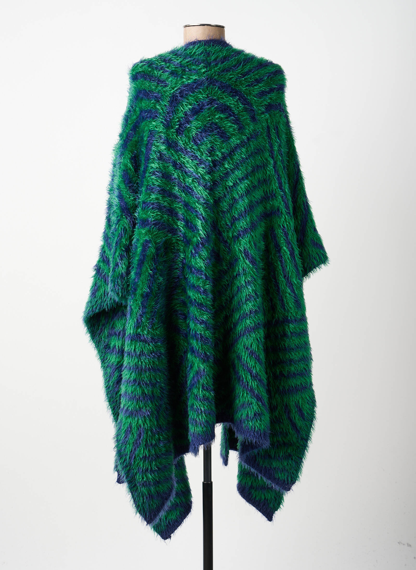Poncho col v vert MARBLE femme