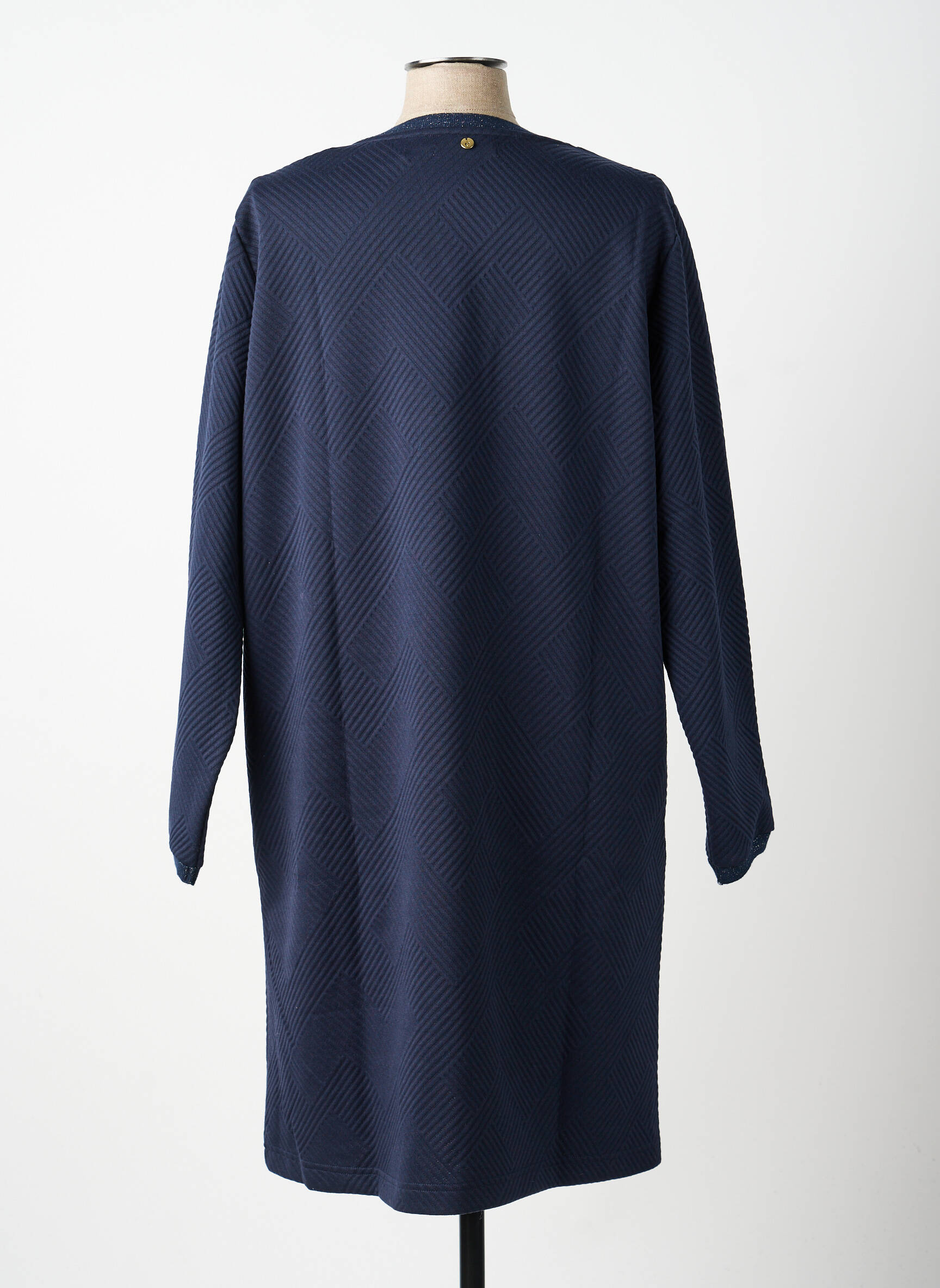 Robe mi-longue manches longues manches longues bleu ÉTYMOLOGIE femme