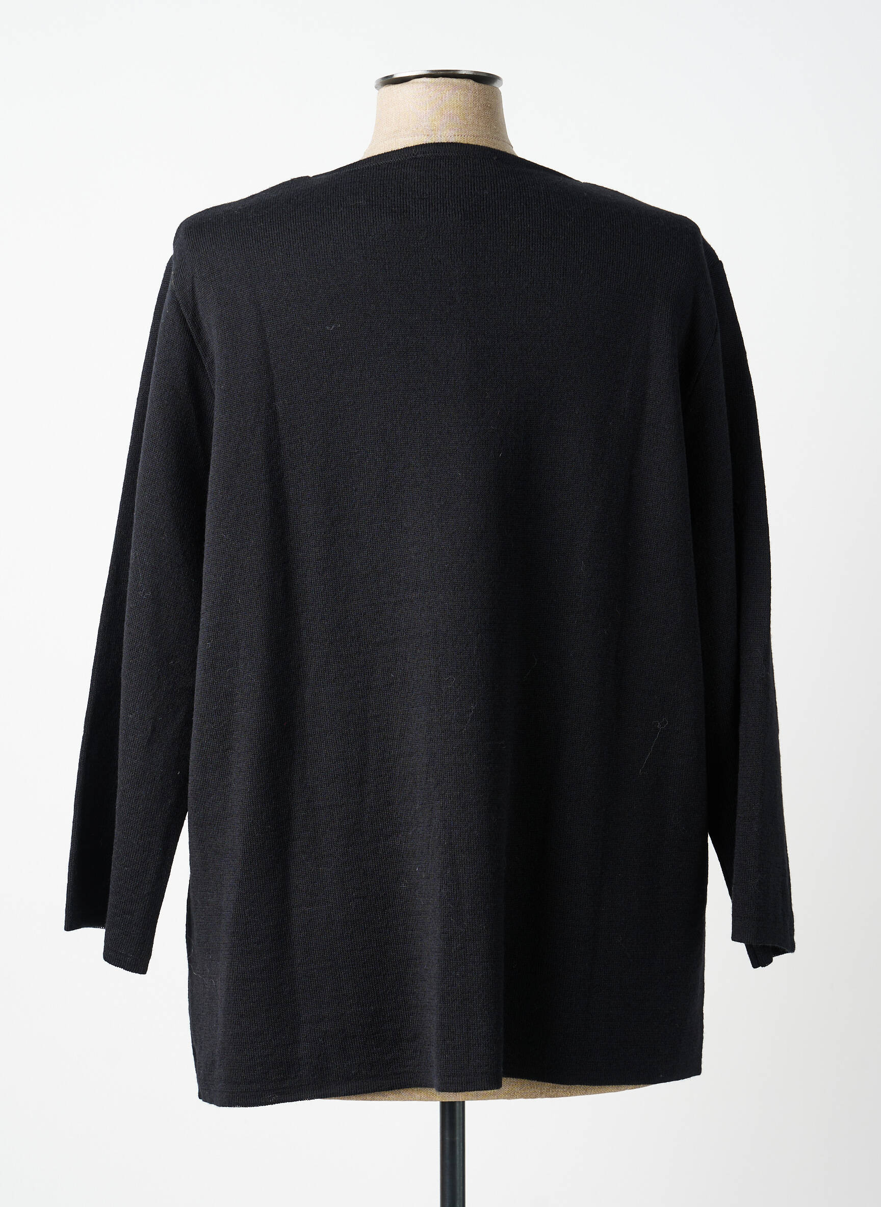 Pull coupe droite manches longues noir GRIFFON femme