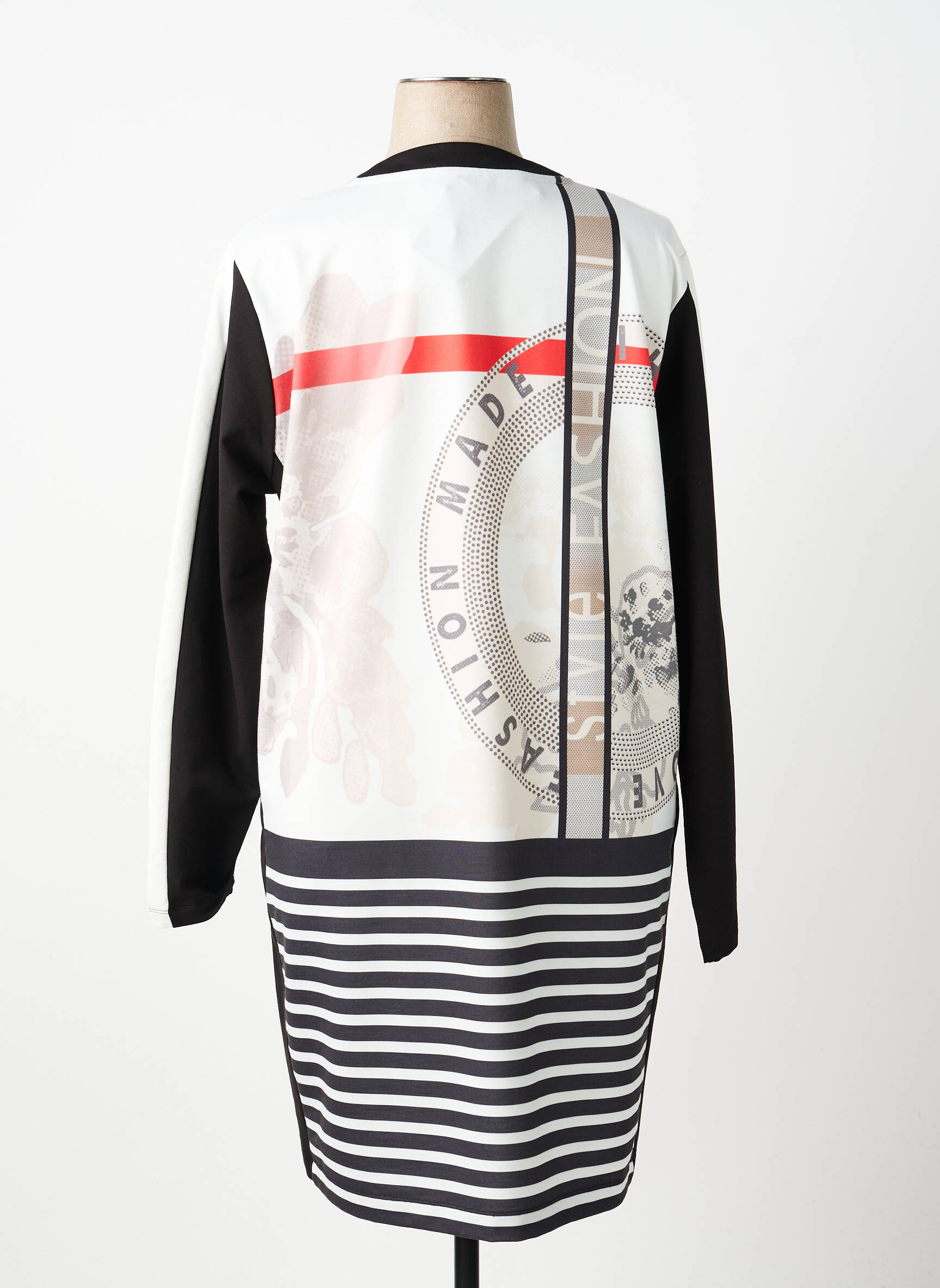 Robe mi-longue manches longues manches longues beige TUZZI femme